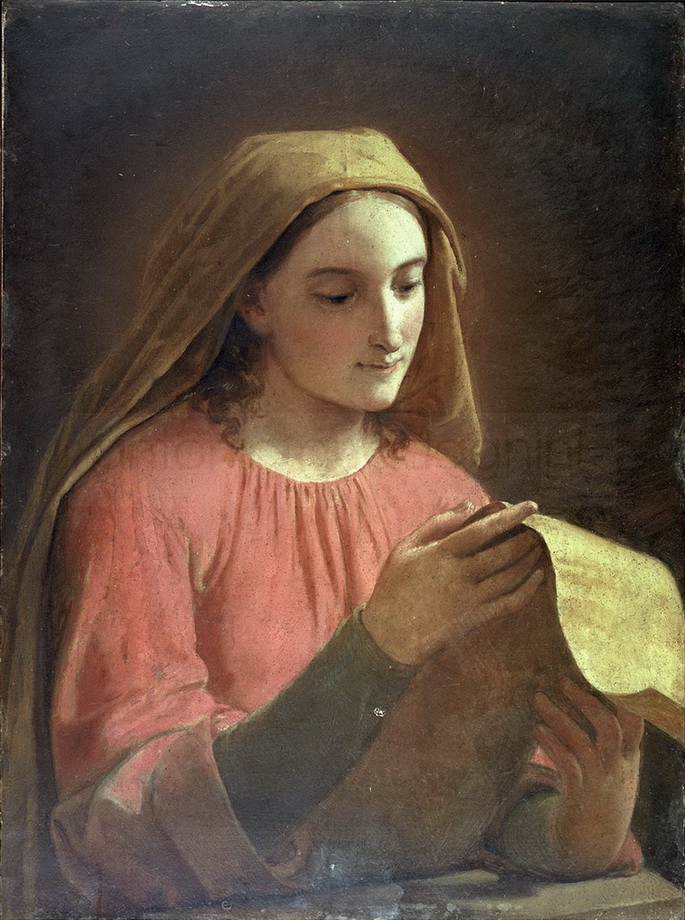 Madonna leggente - 1841 - olio su tela cm. 84x46 - coll. privata (esposto a Passirano alla mostra 